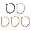 Fake Nose Ring Hoop Lip Labret Ring for Women Non Pierce Hoop Nose Ring Septum Hoop Ring Tragus Rook Ring Non Piercing Jewelry