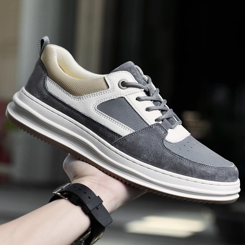 High Quality Men's Top Layer Pig Eight Ge Board Shoes Men's Fashion Trend Breathable Comfortable Anti-skid Casual Board Shoes