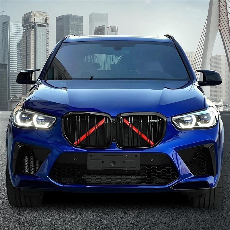 Front Grill erts Trims For BMW X3 G01 X4 G02 X5 G05 X6 G06 Wrap Covers Grill Stripes Accessories