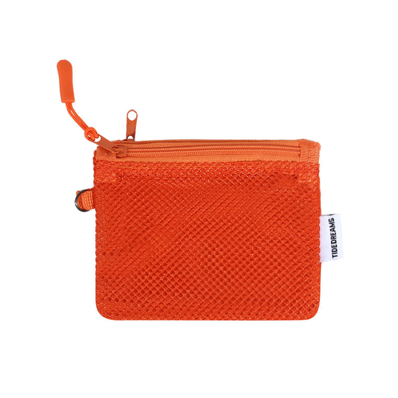 1 шт. Компактная сетчатая водостойкая косметичка на молнии, мини-органайзеры для путешествий для макияжа, помады, ключей, наушников, монет S оранжевый