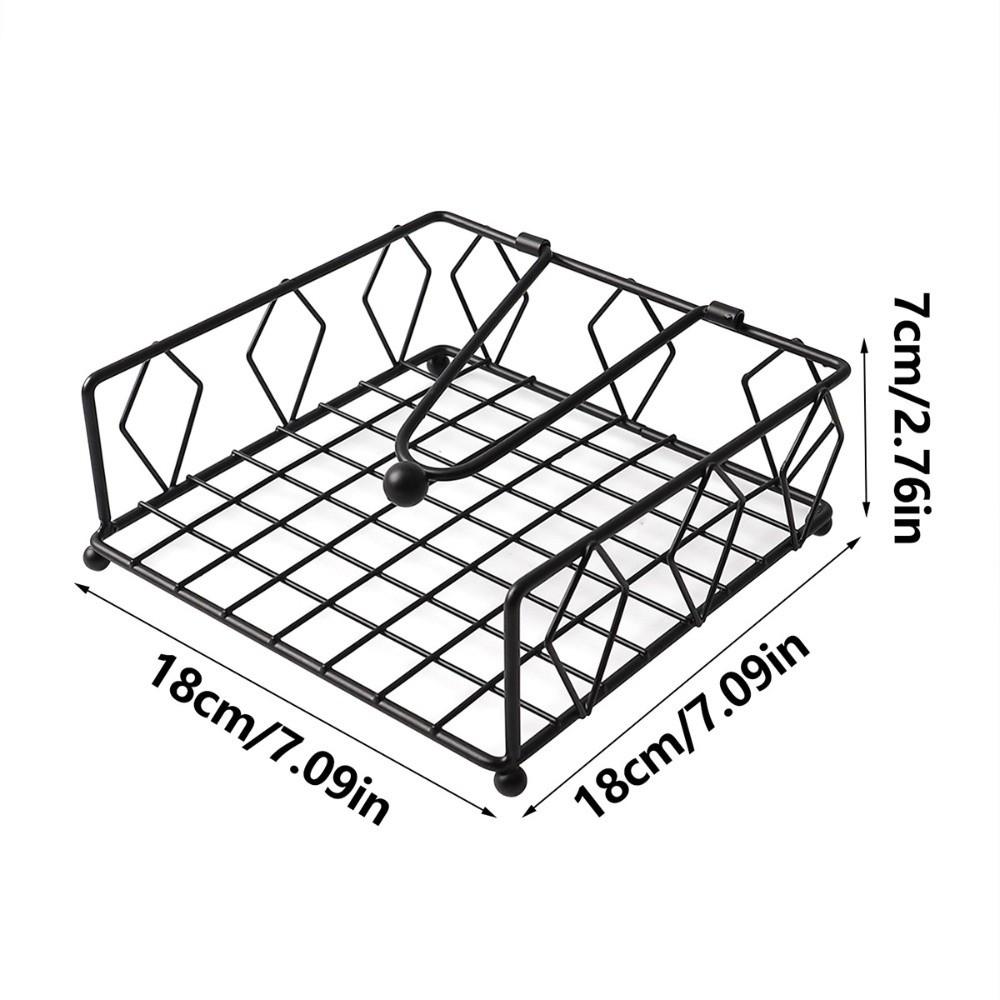 Elegant Metal Napkin Holder with Weighted Arm Square Napkin Box Decorative Holder Rustic Napkin Tray