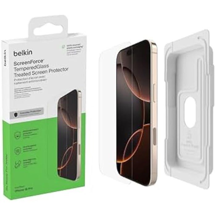 Verre trempé - BELKIN - ScreenForce TemperedGlass - iPhone 16 Pro - Antirayure 9H - 0,33 mm