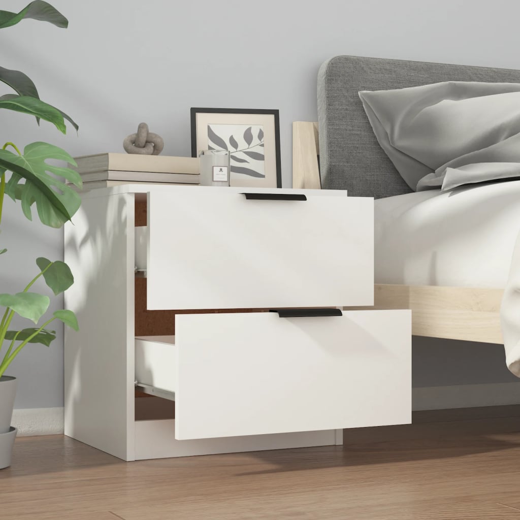 Nightstands 2 pcs White Particleboard
