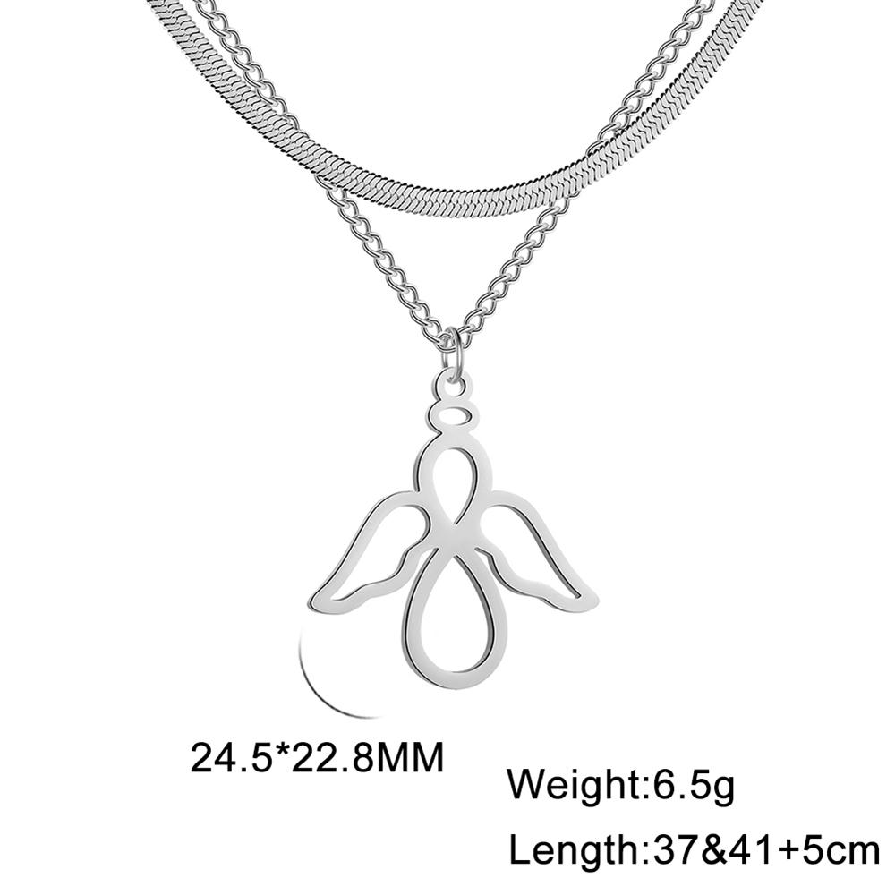 Cazador Angel Pendant Necklace for Women Christian Amulet Neck Chain Angel Baby Stainless Steel Jewelry Birthday Gifts New