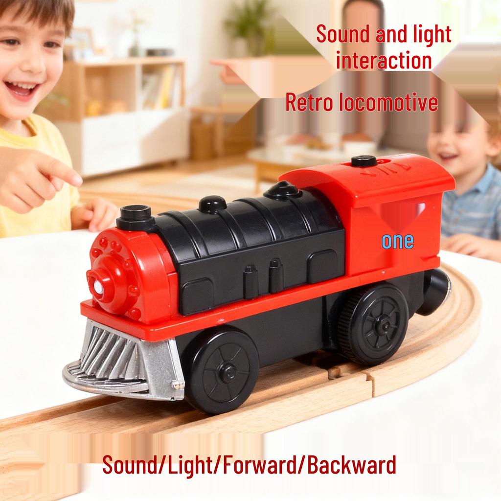 Electric Light & Sound Magnetic Train Toy for Kids - Track Compatible