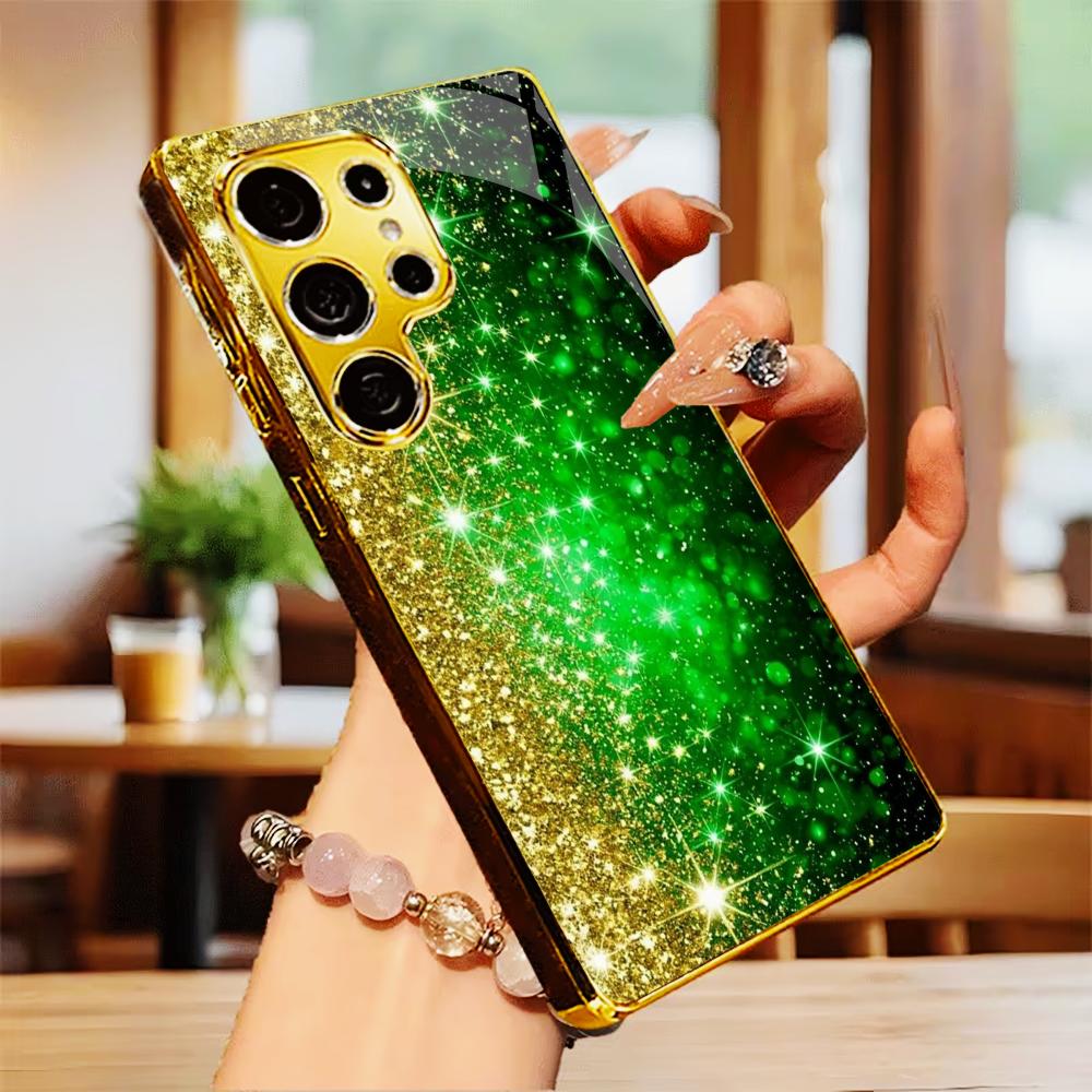 Modèle Bestseller Cristal Étui de Téléphone Luxueux Étui de Téléphone en Verre Électrodéposé pour Samsung Galaxy S26 S25 S24 S23 S22 FE, Ultra, Plus