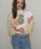 RONRON Guava Crop T Shirts White