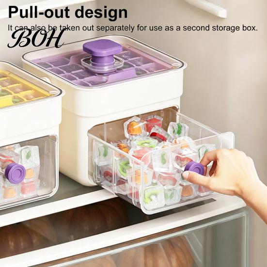No Mess Ice Mold 2-In-1 Tray, Maker And Storage Bin Set, Large Capacity 25-Cell Easy Release Tray One-Click Cube Maker, for Camping Outdoor