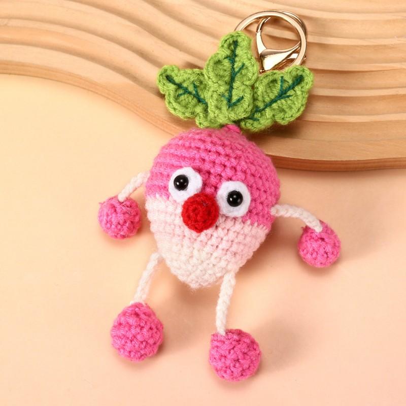 Funny Animal Doll Series Knitted Keychain For Bag Pendant Cute Animal Design Crochet Keychain Handmake Gifts Custom Accessories