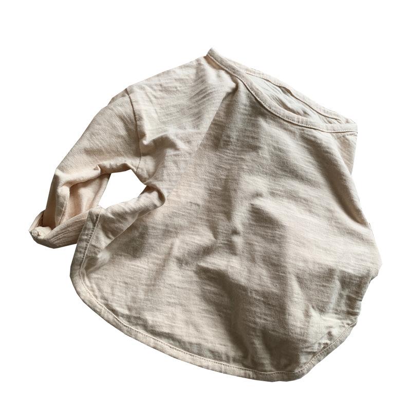 Kids Solid Color Long Sleeve Casual Cotton T Shirt For Boys And Girls