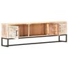 TV Cabinet White 140 * 30 * 45 Cm Solid Acacia Wood