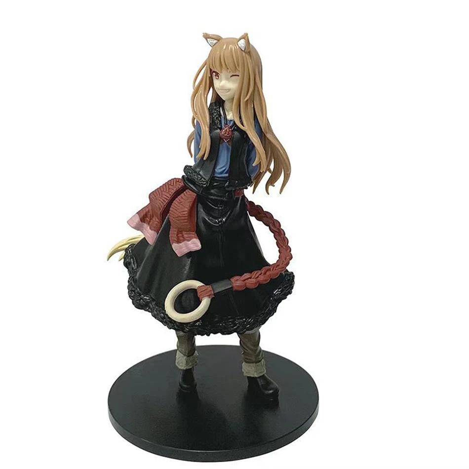 Aixlan Gewürz und Wolf Figur Holo Wink Wolfsschwanz Mädchen PVC Actionfigur Anime Geburtstagsgeschenk Sammlerfigur