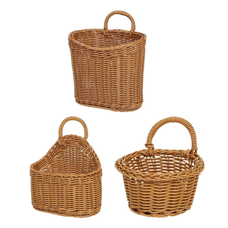 Light weight Durability Woven Willows Wall Mounted Hanging Planter Basket For Home Gardens Decoration