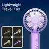 Portable Handheld Fan with LED Light USB Rechargeable Mini Fan with Hook 3 Speeds Brushless Motor Quiet Summer Gadget for Travel Office Outdoor