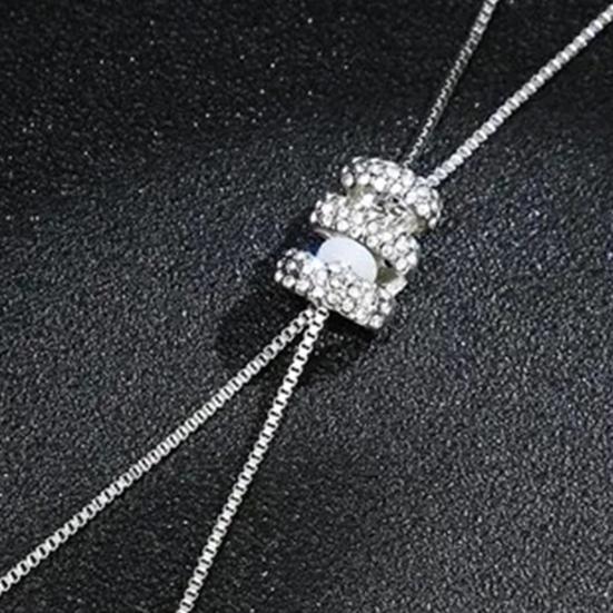 Adjustable Long Pendant Necklace with Extender Chain Minimalist Alloy Jewelry for Women Elegant Layering Piece for Sweaters Dresses