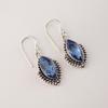 Tanzanite Gemstone Silver Earrings 1.6" Handmade Jewelry, 925 Sterling Silver, Lightweight Earrings For Gift AEE-4-14