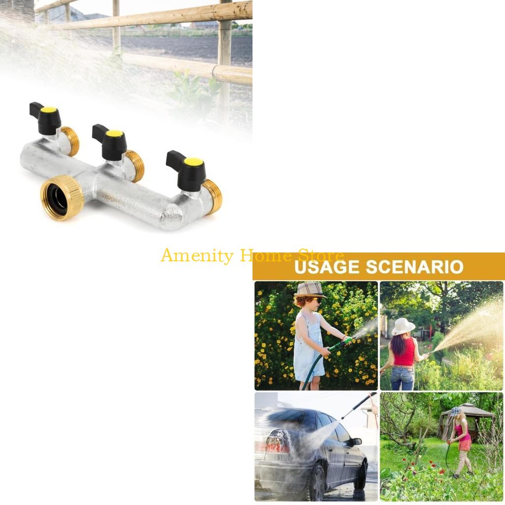 F26C Brass Garden Tap Hose Splitter 3 Way Solid Brass Hose Connector 3/4  Heavy Duty China Mainland