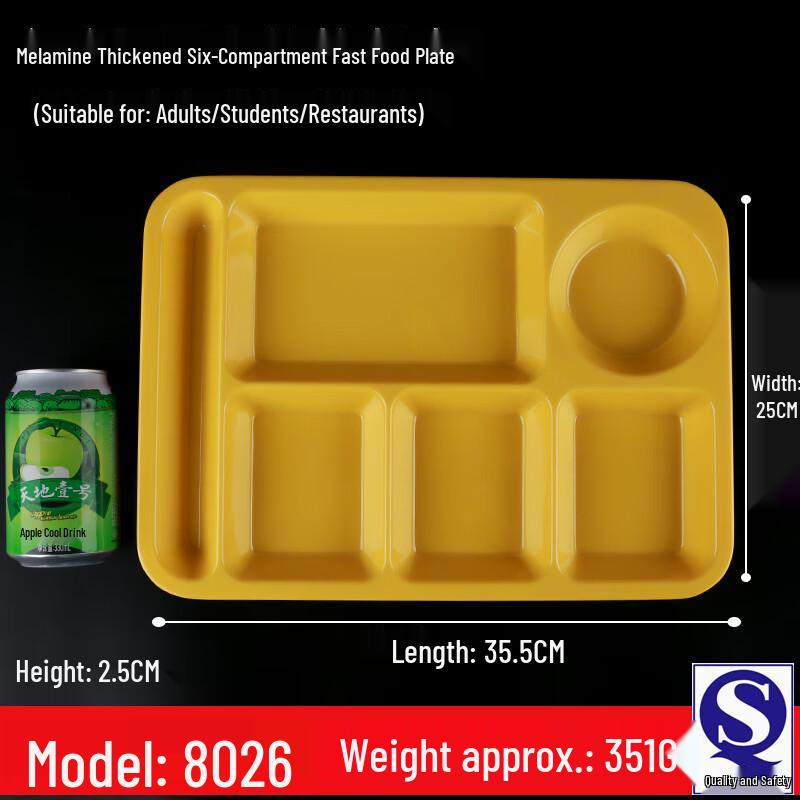 Commercial Melamine Deep Divided Meal Tray