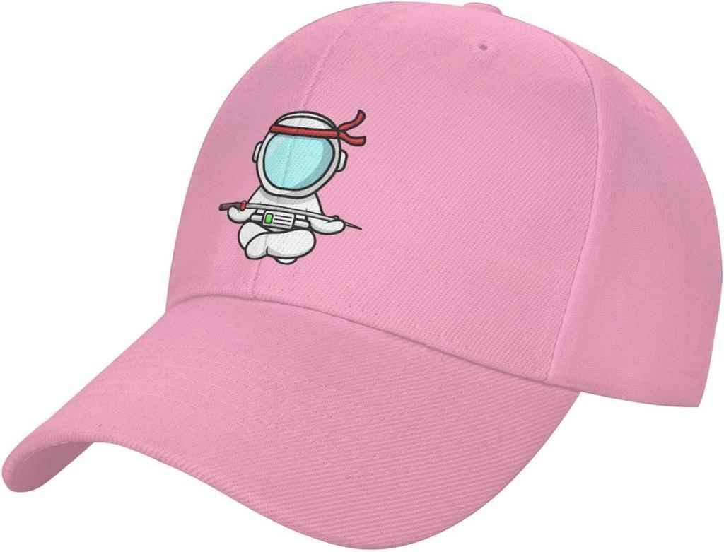 Astronaut Ninja Meditating With Sword Baseball Cap Polyester Casual Adjustable Sport Hat