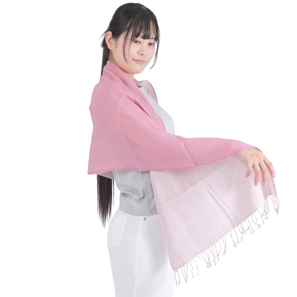 Soft to the Unisex x [ubmai] Stole, 100% Cotton, Reversible, All-Season, Lightweight, Touch, (Purple Off-White)