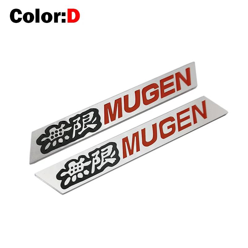 1 Pair Two Side New 3D Aluminum Mugen Emblem Chrome Logo Rear Badge Car Trunk Sticker Car Styling For Civic Accord CRV Fit