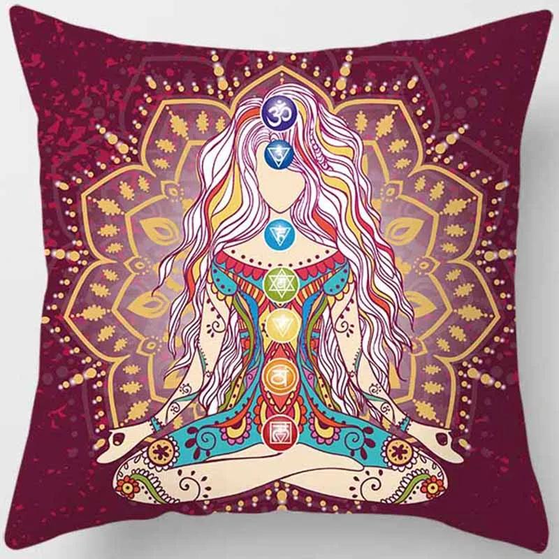 Mysterious Vintage Religious Yoga Symbol Pillowcases Home Decor Housse De Coussin Cojines Decorativos Para Sofá Poduszka