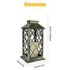 Solar Powered Outdoor Waterproof Courtyard Lights Hollowed Out Candle Holders Pendant Lights Retro Candles for Garden Lawn Patio