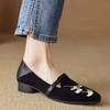 2025 National Style Single Shoes New Chinese Style Round Head Embroidery Flower Shallow Mouth Single Shoes Women's Fashion Temperament Versatile Thi