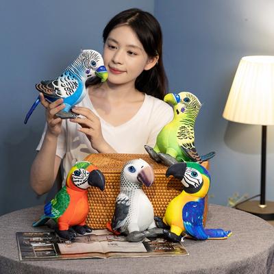 20cm Cute Cartoon Lifelike Bird Simulation Colorful Parrot Plush Toy Room Decor Stuffed Dolls Soft Animal Dolls Gift for Kids