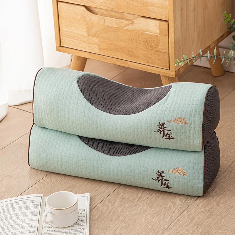 

Подушка для здоровья из чистой гречневой лузги, трикотажная хлопковая подушка для защиты шеи, жесткая подушка для одного человека для студенческих общежитий 50x20x8cm аквамарин