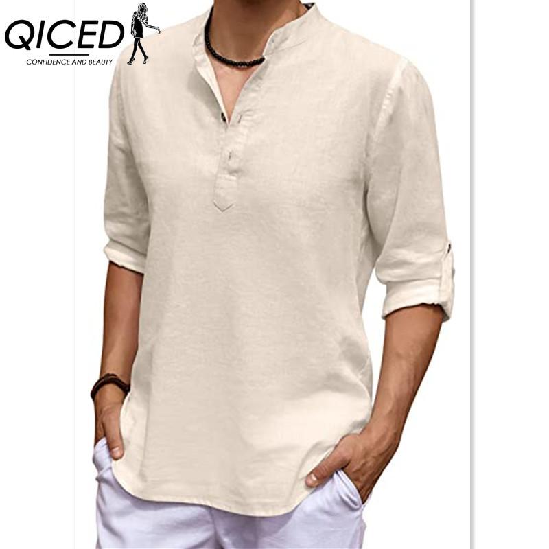 QICED Cotton T-shirt Men's Fashion Loose Shirt Printed Compassionate Shirt
