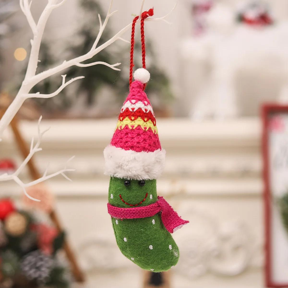 

Cartoon Cute Green Banana Pendant Creative Design Doll Wearing Hat Hanging Decoration Interesting Funny Party Drop Ornaments