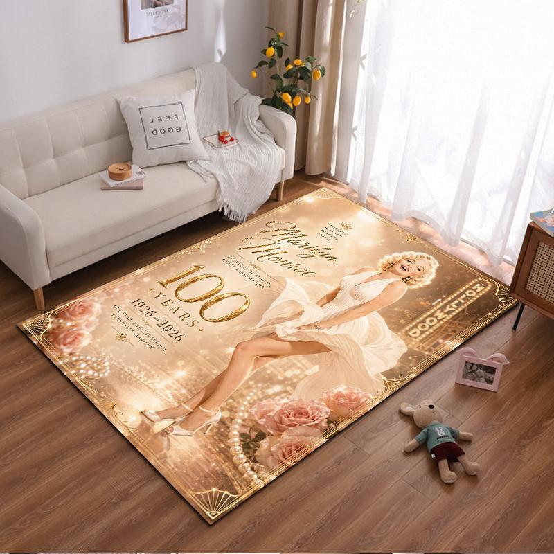 Zelta Marilyn Monroe godināšanas dizaina paklājs
