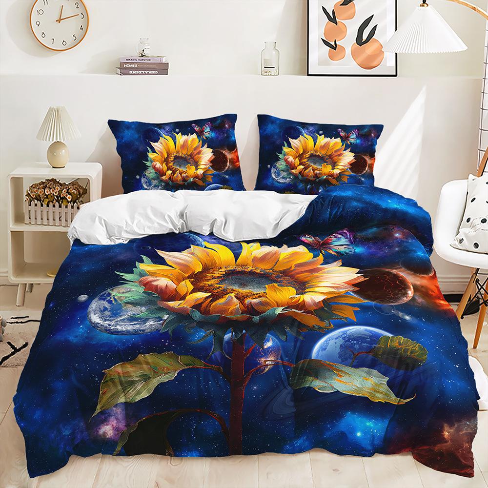 Three-Piece Sunflower Series Quilt Cover Bedding Kit Animal