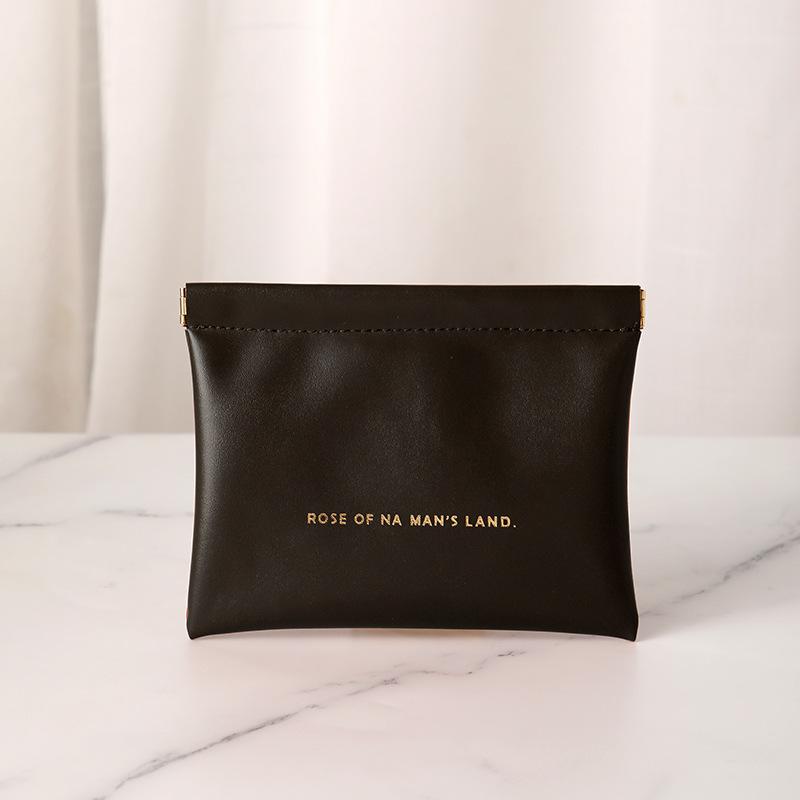 Mini Multifunctional Automatic Sealing PU Leather Storage Bag Travel Compact For Headphones Lipstick Coin Sanitary Napkins