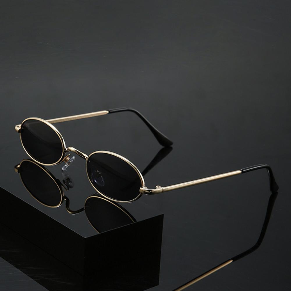 Retro Small Frame Oval Sunglasses Vintage Metal Colorful Shades Sun Glasses for Men Women Fashion Brand Design Female Eyeglasses