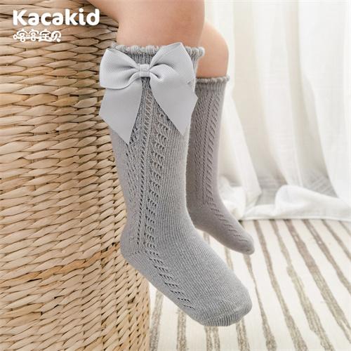 0-7T Summer Mesh Children Girls Socks Cotton Bow Solid Girl For Baby Sock Fashion Princess Clothes Accessories 2023 New