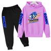 Children's Fall Winter Hooded Sweatshirts Men's Women's Styles Ages3-12cartoon Anime Cat Clothing Long-sleeved Shirt+pants Set
