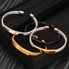 18K Gold Plated Stainless Steel Open Cuff Bracelet Open Design Adjustable Punk Men Jewelry Jewelry Bangle