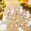 10 Set Bee Flower Keychain Party Favors Set Keyring With Kraft Tags Organza Bag For Guests Souvenir Baby Shower Wedding