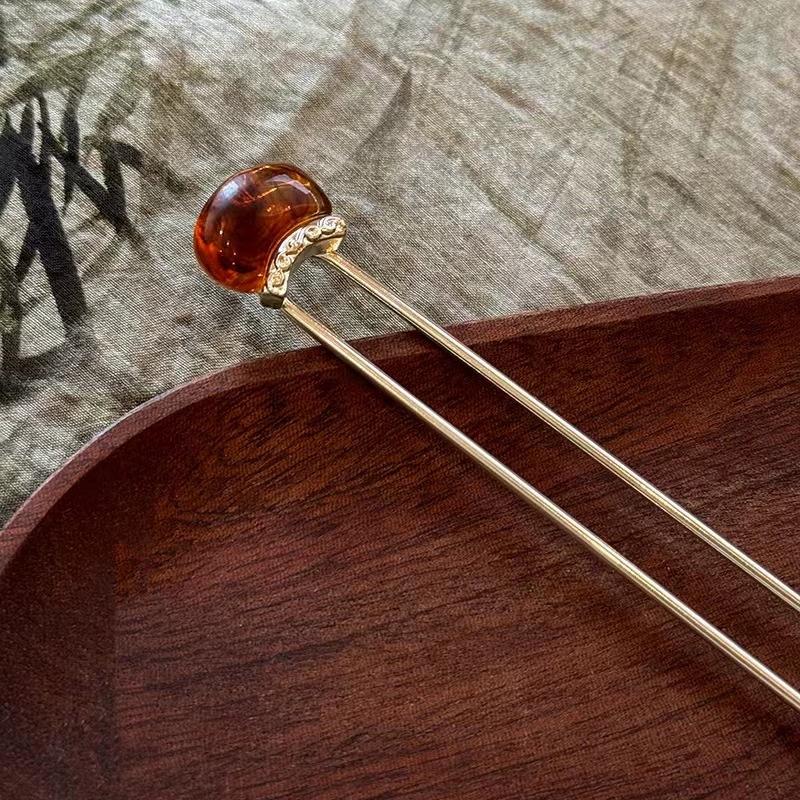 Metal Round Ball Hair Sticks For Women Girl Simple Gold Color Smooth Bead Hair Clips Hair Stick Hair Accessories Jewelry