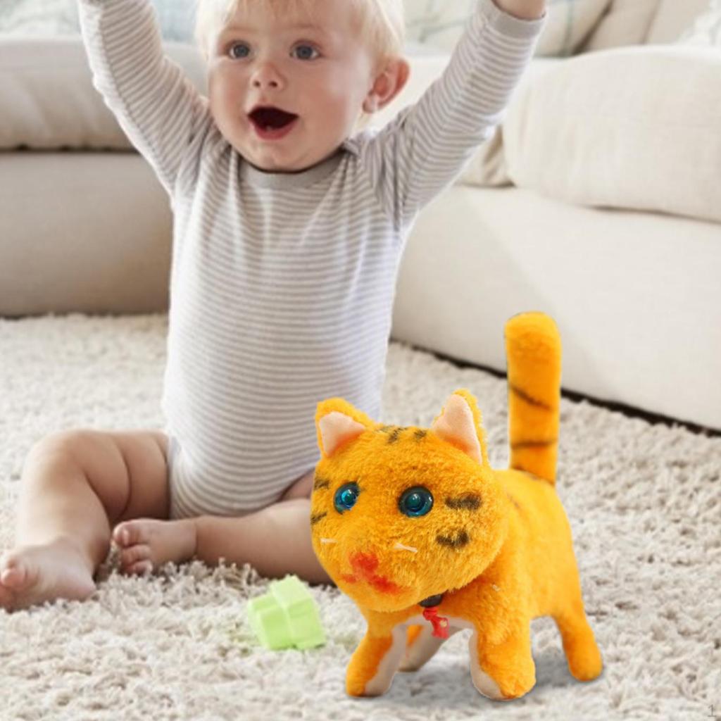 Cat Toy Interactive Educational Walking Toy, Stuffed Animals for Holiday Present Birthday Gifts