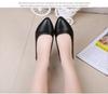 Goodspoon Comfortable for and Formal 1cm Wide Round PU Easy to Size 39 Women's Low-Heel Pumps, Walking, Recruitment, Office, Occasions, Heel, Black,