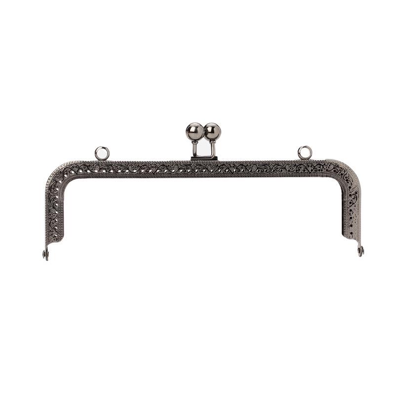 20.5cm Square Arc Embossed Beaded Wallet Handbag Frame