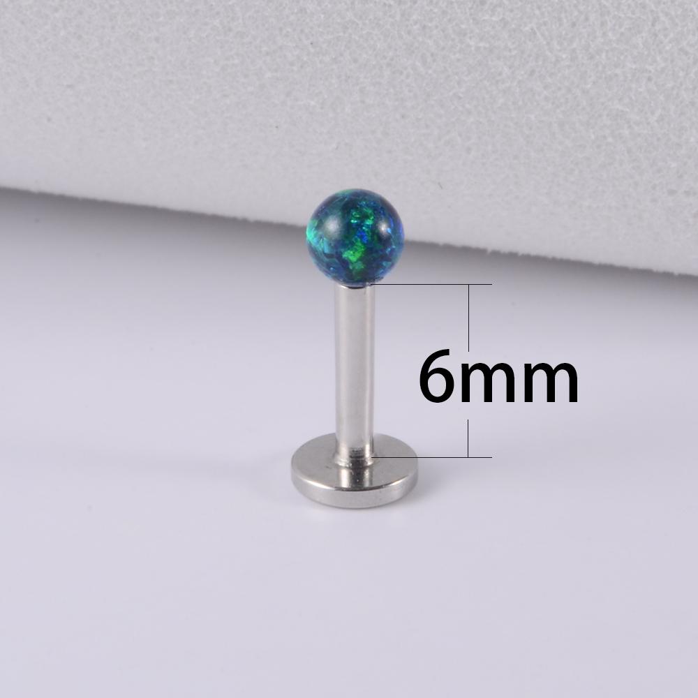 1PC 361L Surgical Steel Opal Ball Lip Stud Internally Threaded 3mm Opal Labret Ear Tragus Cartilage Helix Daith Earring Piercing 4