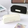 1PC Simple Solid Color Pencil Case Zipper Portable Stationery Storage Bag Outdoor Storage Student Back-to-School Supplies