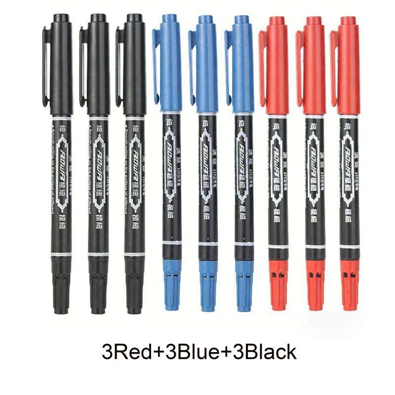 Dual Tip Permanent Markers, Oil-Based (Waterproof) - Fine & Broad Tips for Art Outlining, Sketching, Writing on Multiple Surfaces