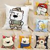 2 Funny Interest Polar Bear Illustrations Pillow Case Home Living Room Decoration Linen Pillowcover Pillow Cases Cushion Cover