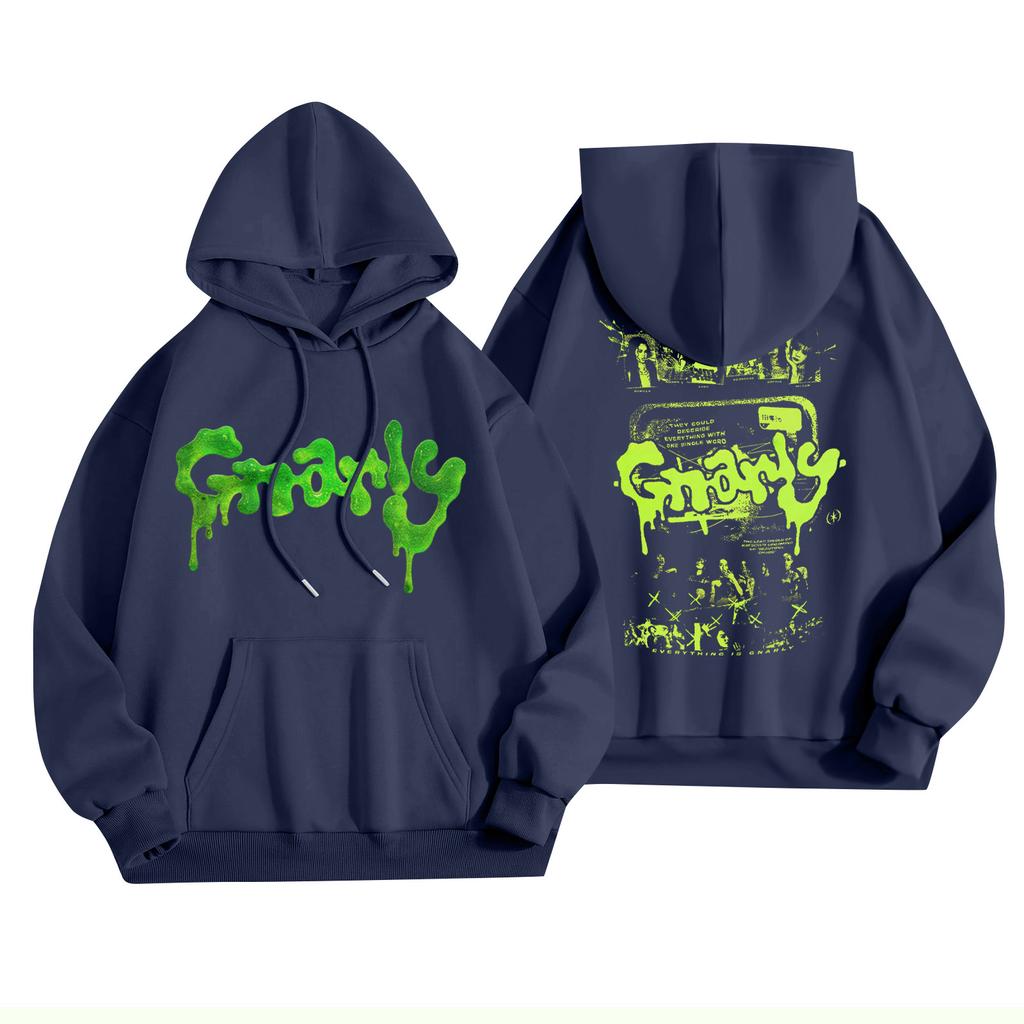 Unisex Fashion Lightweight Long Sleeve Pullover With Pockets Printed Hoodie