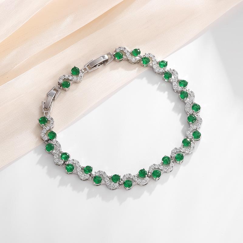 

Экологичный красочный браслет из сплава класса люкс с драгоценным камнем говлитом для женщин